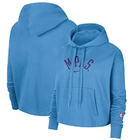 Women's Nike Powder Blue Los Angeles Lakers 2021/22 City Edition Essential Logo Cropped Pullover Hoodie