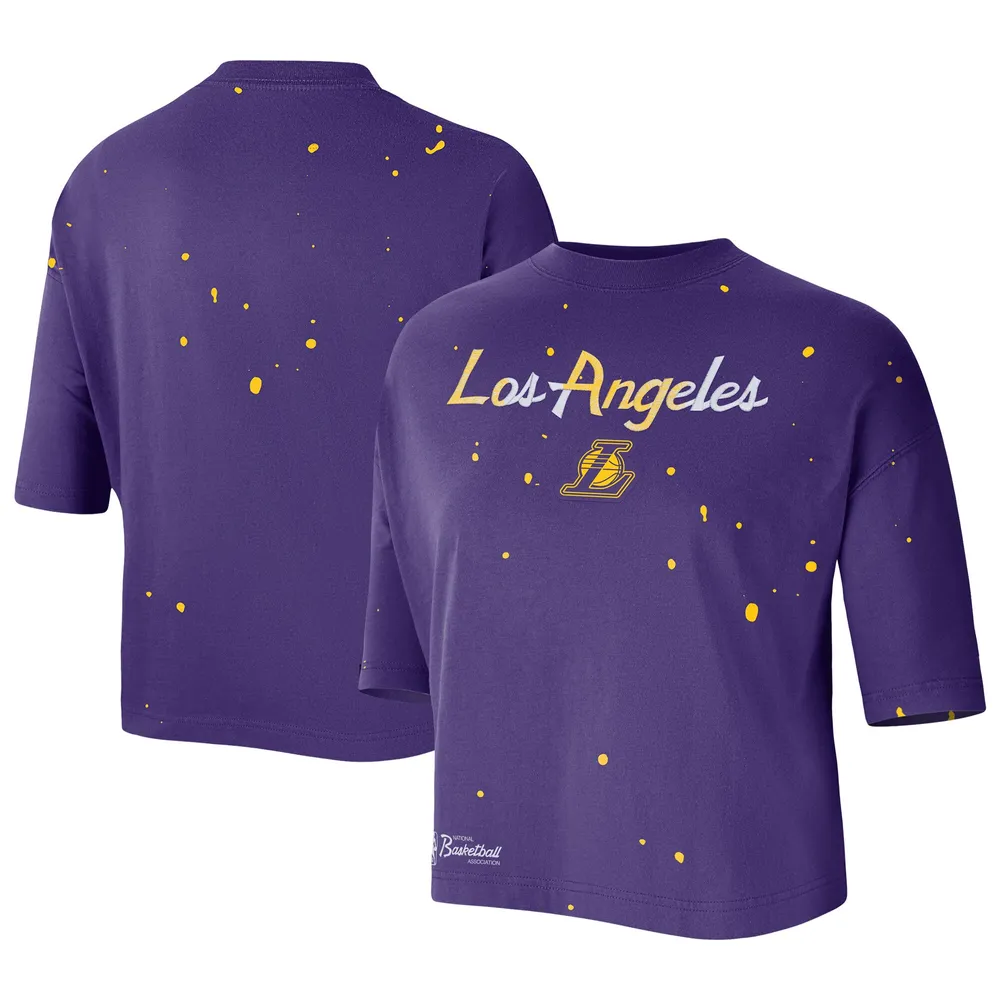 Lids Los Angeles Lakers Nike Women's Courtside Splatter Cropped T-Shirt - | Montebello Center