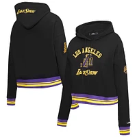 Women's Pro Standard Black Los Angeles Lakers 2024/25 City Edition Cropped Pullover Hoodie