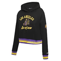 Women's Pro Standard Black Los Angeles Lakers 2024/25 City Edition Cropped Pullover Hoodie