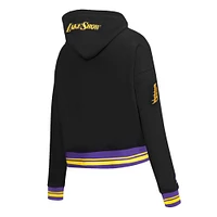 Women's Pro Standard Black Los Angeles Lakers 2024/25 City Edition Cropped Pullover Hoodie