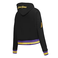 Women's Pro Standard Black Los Angeles Lakers 2024/25 City Edition Cropped Pullover Hoodie