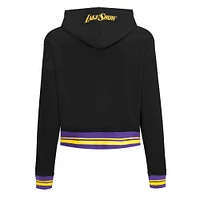 Women's Pro Standard Black Los Angeles Lakers 2024/25 City Edition Cropped Pullover Hoodie