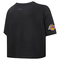 Women's Pro Standard Black Los Angeles Lakers Jewels Boxy Cropped T-Shirt