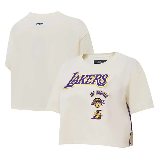 Lakers White Short Sleeve Crop Top Basketball Los Angeles 