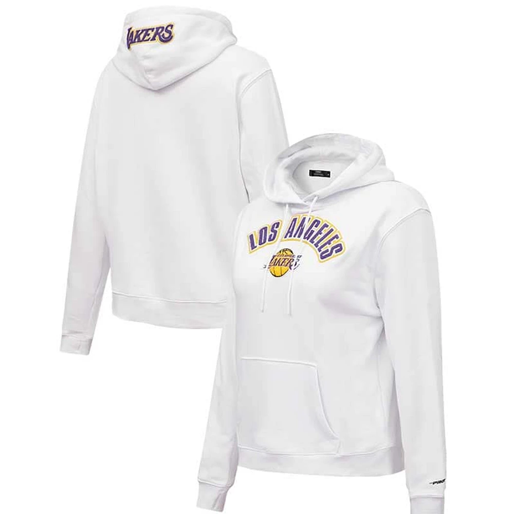 Women's Pro Standard White Los Angeles Lakers Classic - Pullover Hoodie