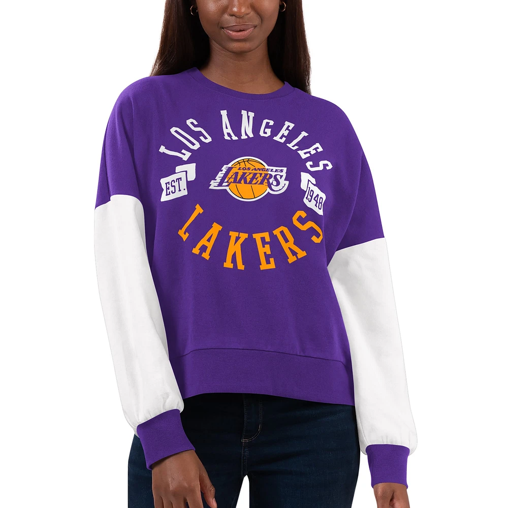 Sweat-shirt violet/blanc pour femmes des Los Angeles Lakers Team Pride