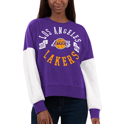 Sweat-shirt violet/blanc pour femmes des Los Angeles Lakers Team Pride