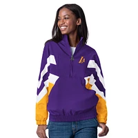 Women's Starter Purple Los Angeles Lakers Renegade Oxford Half-Zip Jacket