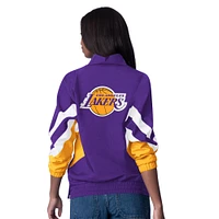 Women's Starter Purple Los Angeles Lakers Renegade Oxford Half-Zip Jacket