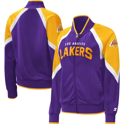 Los Angeles Lakers Starter Women's Slam Dunk Raglan Full-Zip Track Jacket - Purple