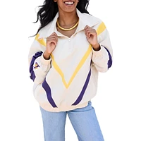 Women's Terez White Los Angeles Lakers Retro Chevron Ripstop Quarter-Zip Windbreaker Jacket