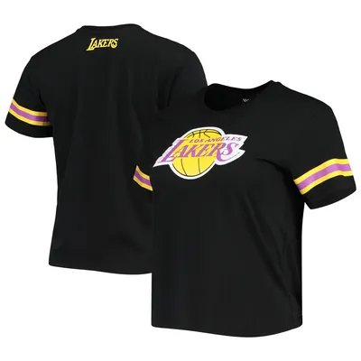 Lids Los Angeles Lakers Pro Standard Women's Retro Classic Cropped Boxy T- Shirt - Cream