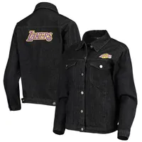 Veste boutonnée en denim noire Los Angeles Lakers Patch The Wild Collective pour femme