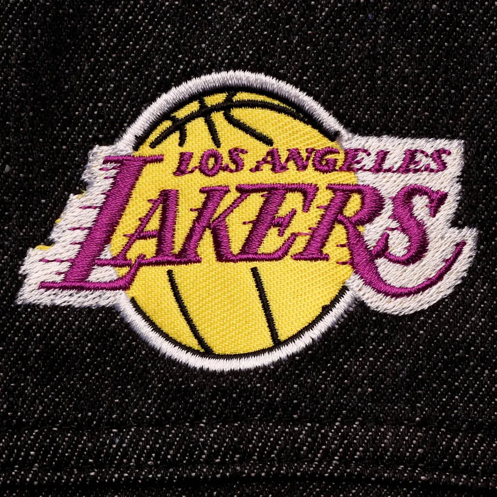 Veste boutonnée en denim noire Los Angeles Lakers Patch The Wild Collective pour femme