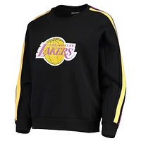 Women's The Wild Collective Black Los Angeles Lakers Perforated Logo Pullover Sweatshirt