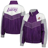 Veste de survêtement violette à demi-zip The Wild Collective pour femmes des Los Angeles Lakers Courtside