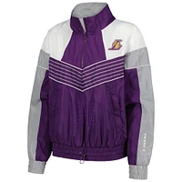 Veste de survêtement violette à demi-zip The Wild Collective pour femmes des Los Angeles Lakers Courtside