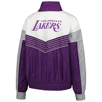 Veste de survêtement violette à demi-zip The Wild Collective pour femmes des Los Angeles Lakers Courtside