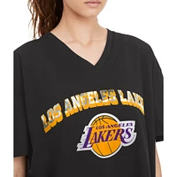 T-shirt à col en V Ashley des Los Angeles Lakers de Tommy Jeans pour femme, noir