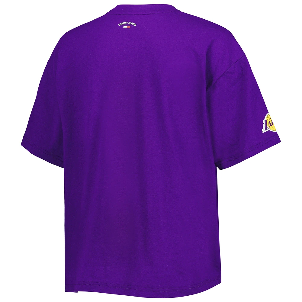 T-shirt Bianca des Los Angeles Lakers violet de Tommy Jeans pour femme