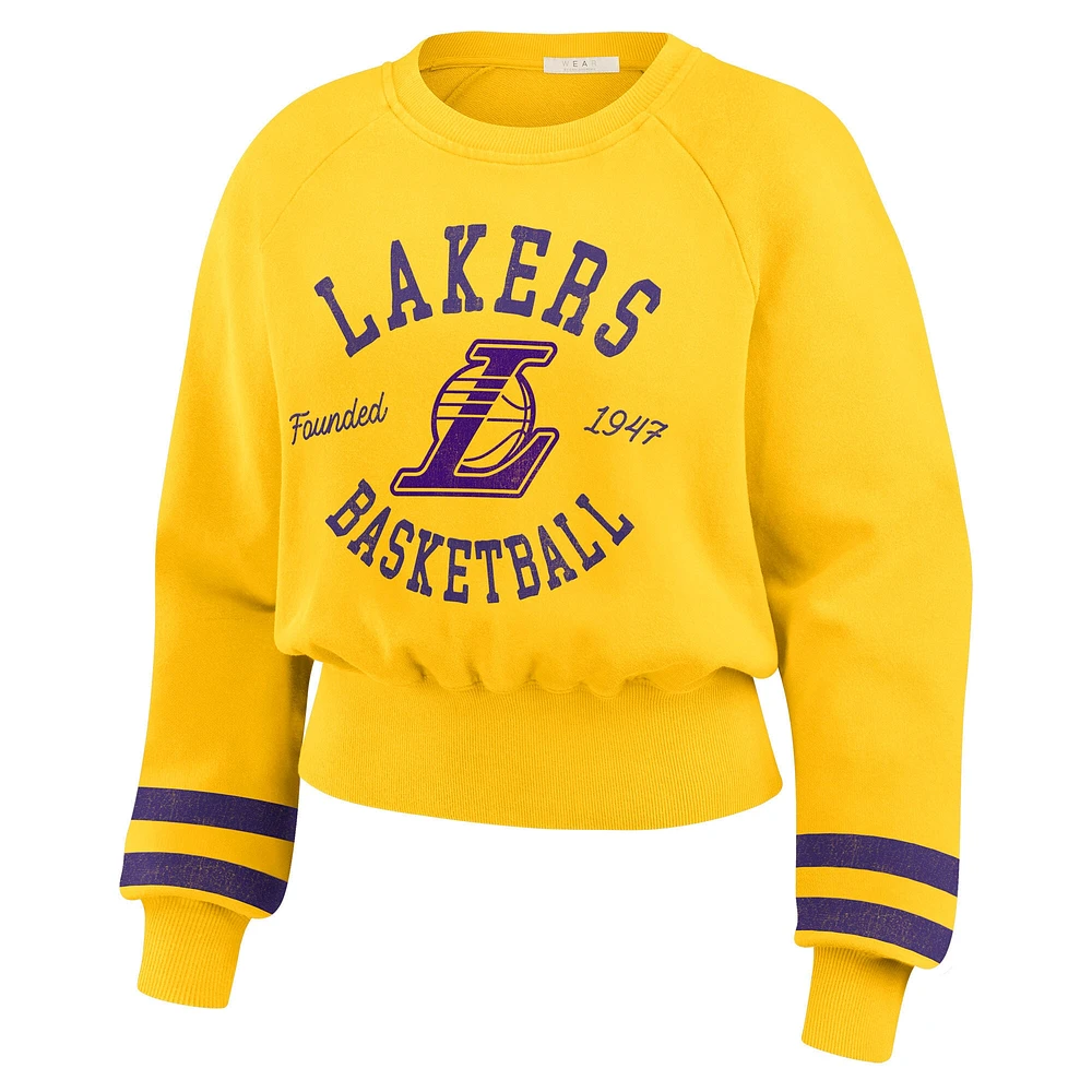 Sweat-shirt court à manches raglan vintage des Los Angeles Lakers WEAR by Erin Andrews pour femme