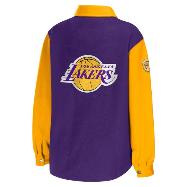 Veste-chemise boutonnée WEAR by Erin Andrews violette des Los Angeles Lakers color block