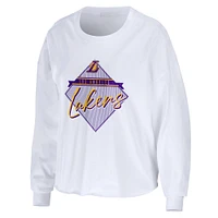 WEAR by Erin Andrews T-shirt court à manches longues blanc des Los Angeles Lakers pour femmes