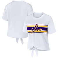 T-shirt blanc noué sur le devant des Lakers de Los Angeles WEAR by Erin Andrews pour femmes