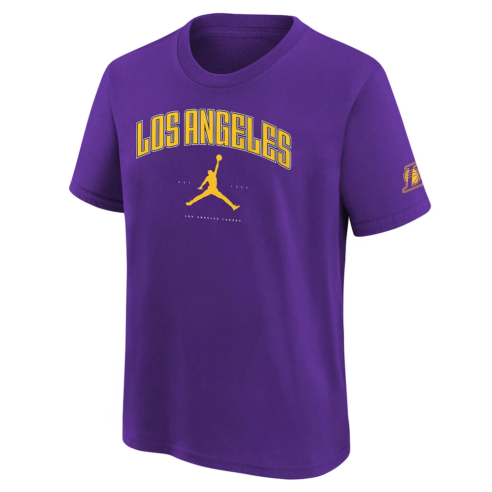 T-shirt violet Essential Cities de la marque Jordan pour jeunes Los Angeles Lakers