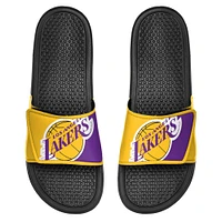 Youth FOCO Los Angeles Lakers Colorblock Big Logo Legacy Slide Sandals