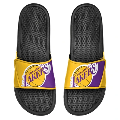 FOCO Los Angeles Lakers Colorblock Big Logo Legacy Sandales à enfiler pour jeune