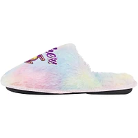 Youth FOCO Los Angeles Lakers Rainbow Script Slippers