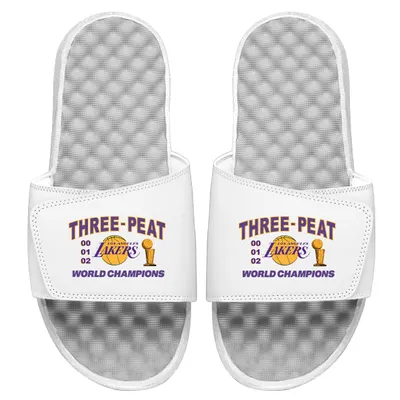 Los Angeles Lakers ISlide Youth Throwback Champions Slide Sandals - White