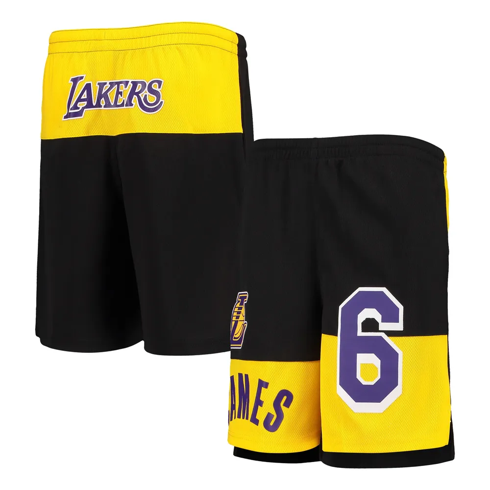 LeBron James Los Angeles Lakers Youth Pandemonium Name & Number Shorts -  Black