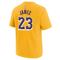 Youth LeBron James Gold Los Angeles Lakers Icon Name & Number T-Shirt