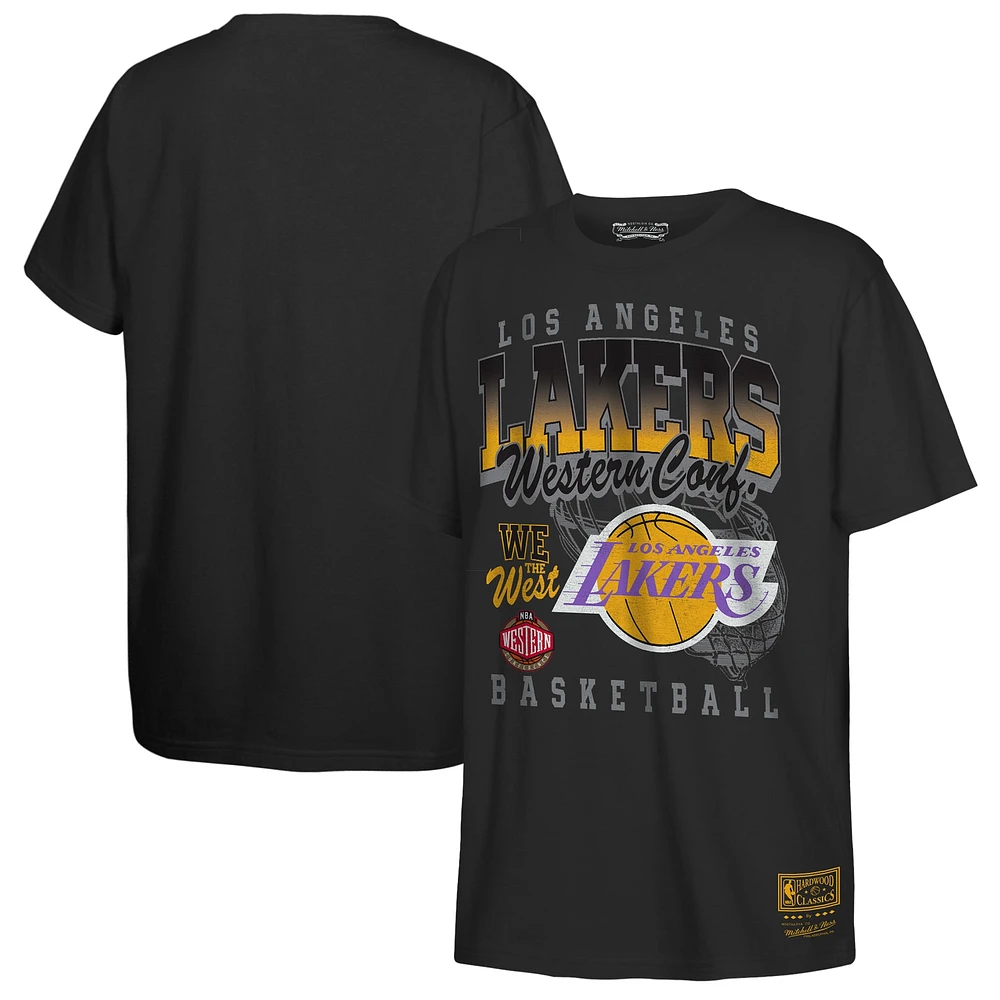 Youth Mitchell & Ness  Black Los Angeles Lakers 2025 NBA Playoffs Retro Monumental T-Shirt
