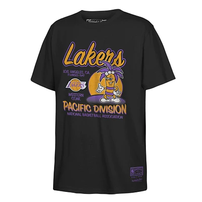 T-shirt noir rétro Mitchell & Ness pour jeunes avec inscription « Los Angeles Lakers »
