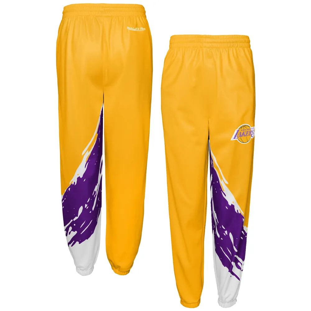 Lids Los Angeles Lakers Mitchell & Ness Youth Paintbrush Windbreaker Pants  - Gold