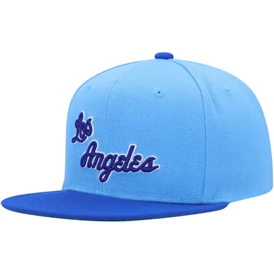 Casquette snapback bicolore bleu poudré/royal Los Angeles Lakers Mitchell & Ness pour jeune