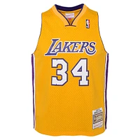 Maillot Swingman Mitchell & Ness Shaquille O'Neal Gold Los Angeles Lakers 1999/00 Hardwood Classics pour jeunes