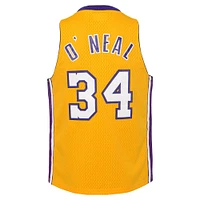 Youth Mitchell & Ness Shaquille O'Neal Gold Los Angeles Lakers 1999/00 Hardwood Classics Swingman Jersey