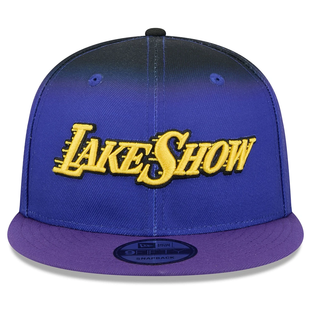 Casquette snapback 9FIFTY Los Angeles Lakers 2024/25 City Edition violette New Era pour jeunes