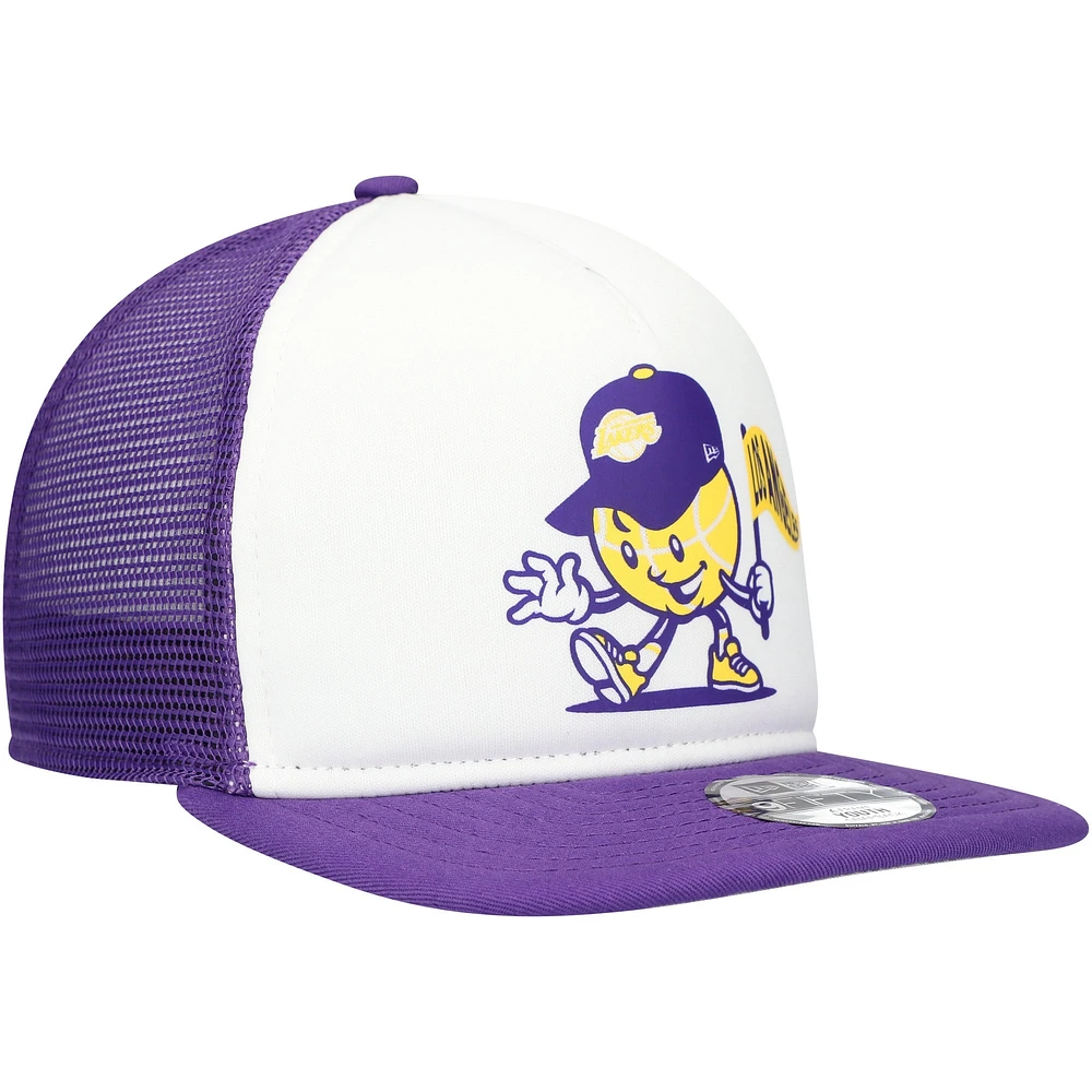 Casquette Snapback 9FIFTY Los Angeles Lakers Court Sport Mascot New Era pour jeune, blanc/violet