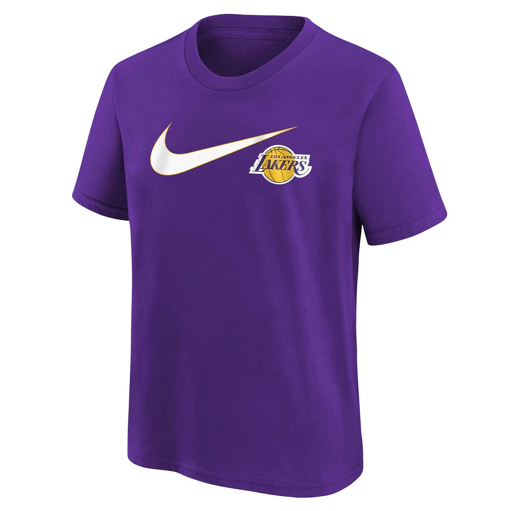 T-shirt Nike violet pour jeunes des Los Angeles Lakers Essential Swoosh