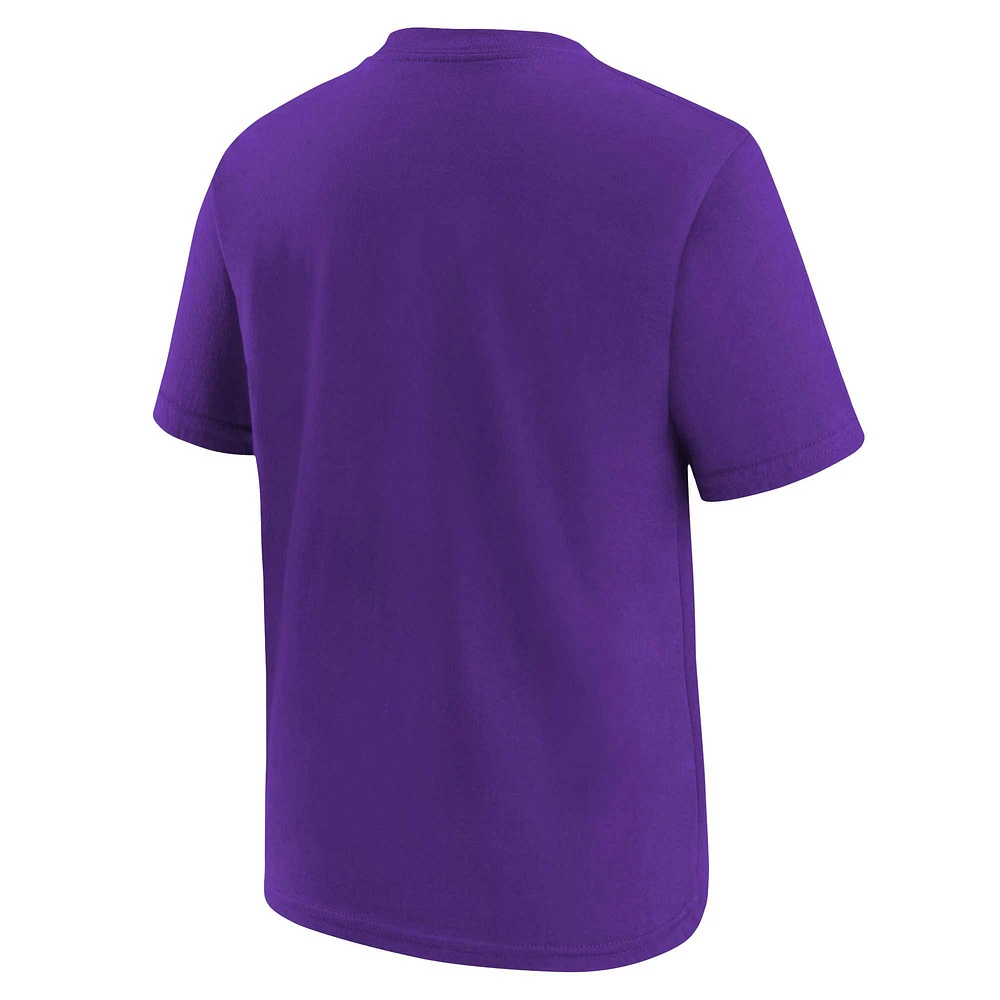 T-shirt Nike violet pour jeunes des Los Angeles Lakers Essential Swoosh