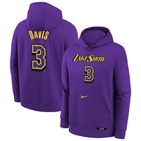 Youth Nike Anthony Davis Purple Los Angeles Lakers 2024/25 City Edition Name & Number Pullover Hoodie