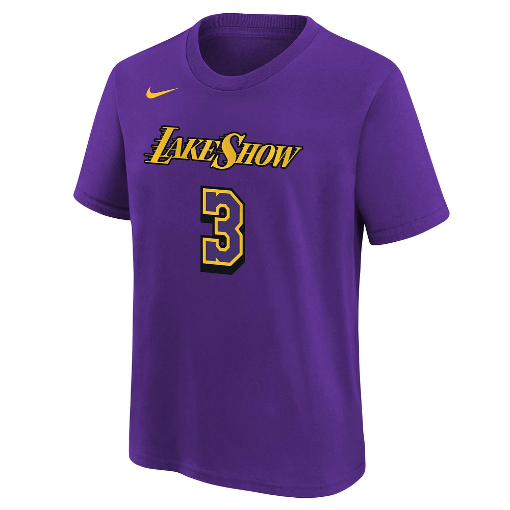 Youth Nike Anthony Davis Purple Los Angeles Lakers 2024/25 City Edition Name & Number T-Shirt