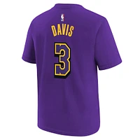 T-shirt Nike Anthony Davis violet pour jeune Los Angeles Lakers 2024/25 City Edition avec nom et numéro