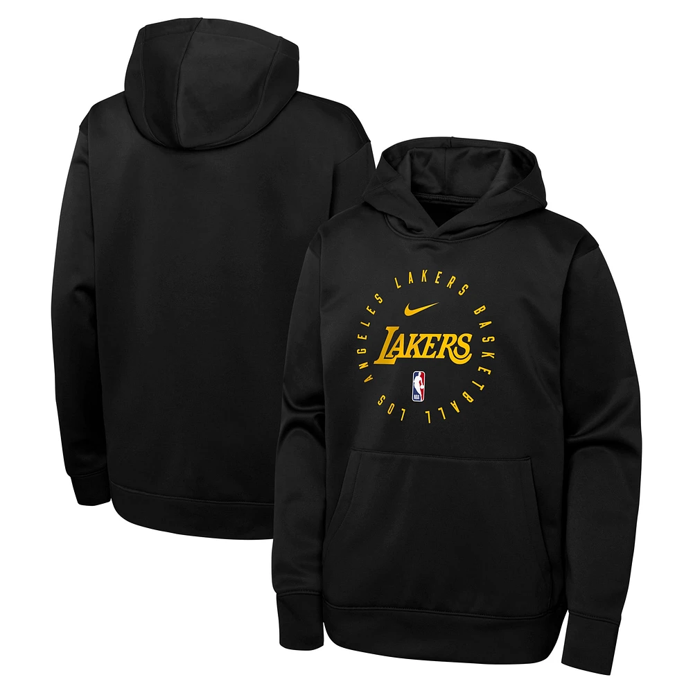 Sweat à capuche Nike noir Los Angeles Lakers Performance Practice Spotlight pour jeunes